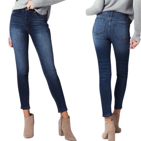 Kancan High Waist Dark Wash Skinny Denim Pants Jeans Size 27 - Picture 1 of 11